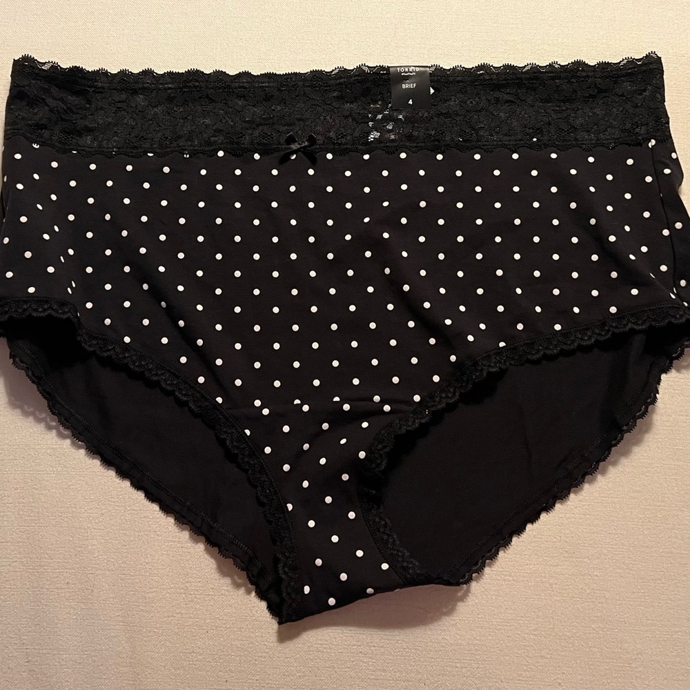 Torrid Black Panties with White Polka Dots Briefs